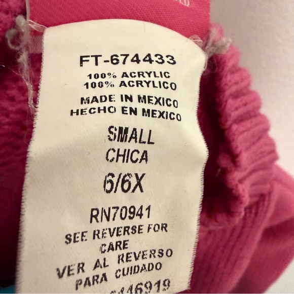 Barbie VTG Y2K Girls' Sweater Size 6/6X Pink Knit Heart Rainbow Embroidered - Picture 6 of 6